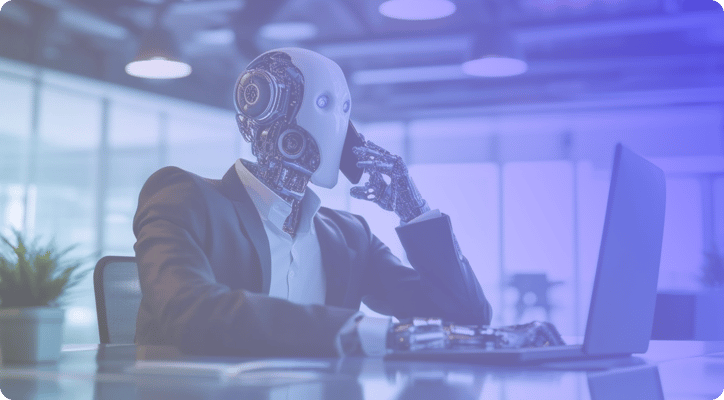 AI robot using phone