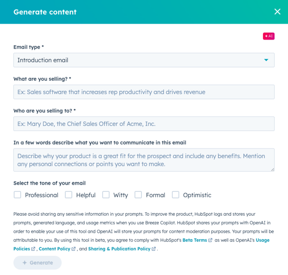 Generate Content