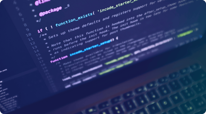 computer screen with code