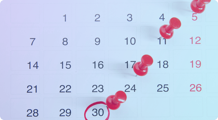 calendar with circled dates